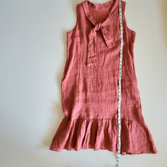 Linen dress with bow. - Picture 7 of 7